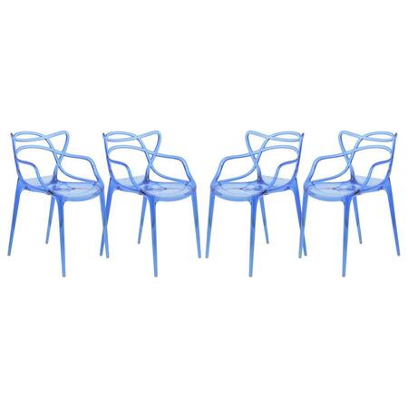 KD AMERICANA Milan Modern Wire Design Chair, Blue, 4PK KD3579535